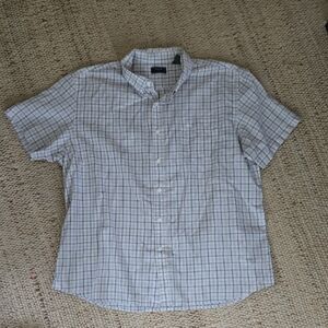 Dockers White and Tan Plaid Casual Shirt